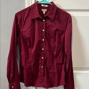 H Hilfiger Burgundy Button-Up Shirt